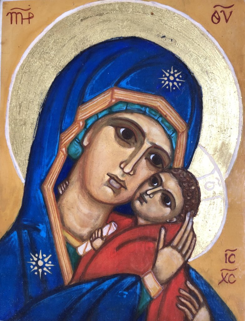 Vierge-tendresse-bleu-michelle-desjobert